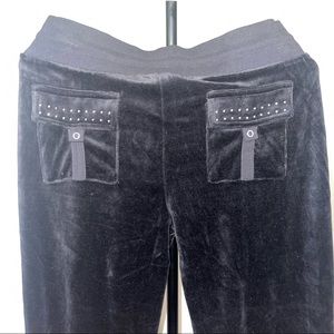 Black Velour Track Pants